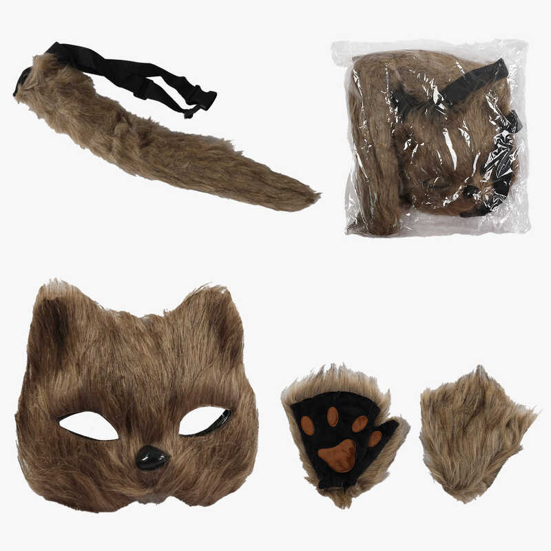 Костюм квадробера C 72108 (120) маска, хвіст з регульованим ремінцем, рукавички, в пакеті