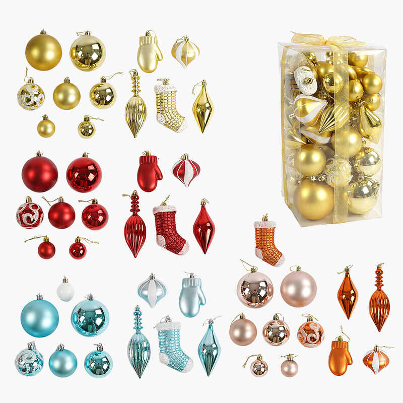 Новорічні прикраси C 67745 (24) 4 види, 50 штук, у слюді, ВИДАЄТЬСЯ ТІЛЬКИ МІКС ВИДІВ