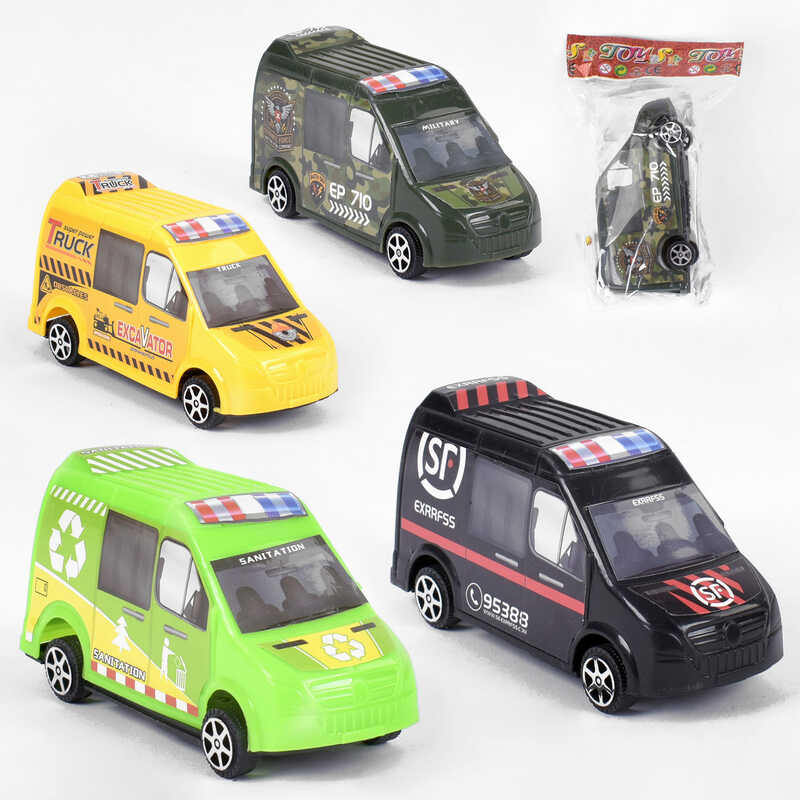 Набір машин 399-165 (720/2) 4 види, інерція, 1 штука в пакеті