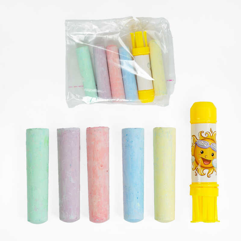 Крейда 78490 (64), 5 шт, кольорова, тримач, у пакеті