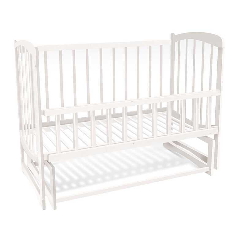 гр Ліжечко дерев`яне, маятник, відкидний борт, "Комета" (1) вільха - колір білий