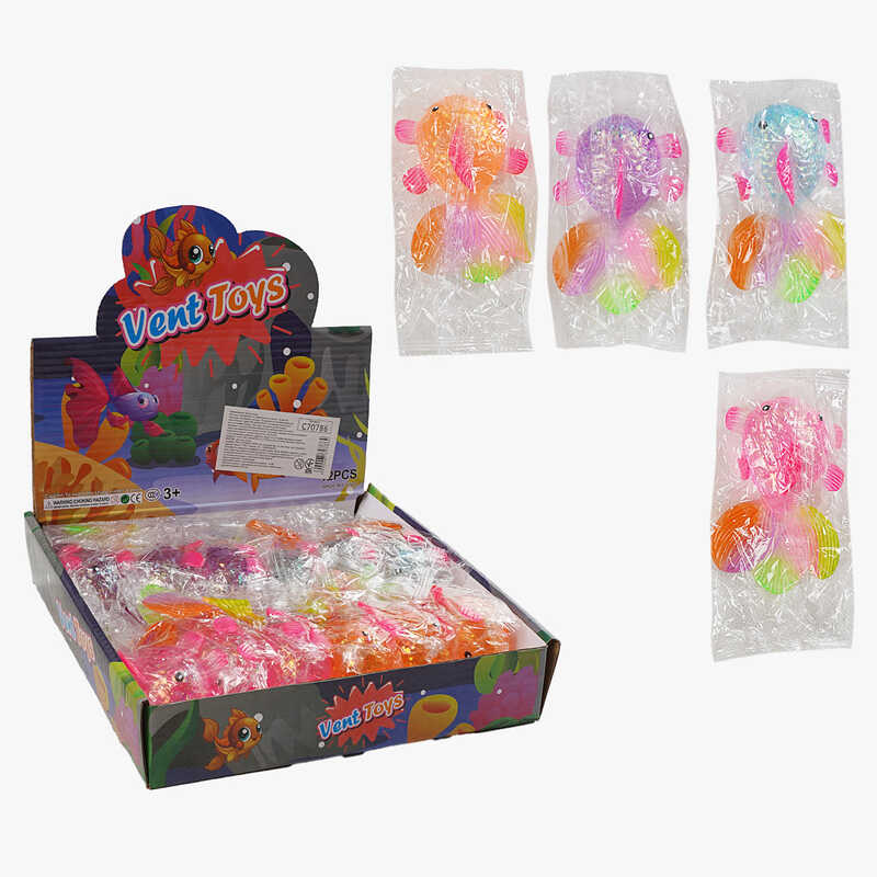 Гра антистрес C 70786 (24) ЦІНА ЗА 12 ШТУК В БЛОЦІ, "Аксолотль", довжина 11см, глітер, в коробці