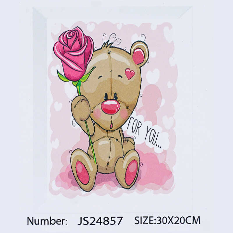 Алмазна мозаїка JS 24857 (50) "TK Group", "Ведмежатко", 20х30 см, в коробці