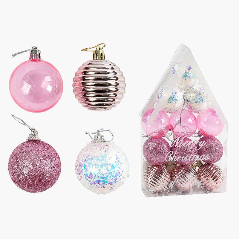 Новорічні прикраси C 67383 (96) 12 штук, кульки,  D=5 см, у слюді