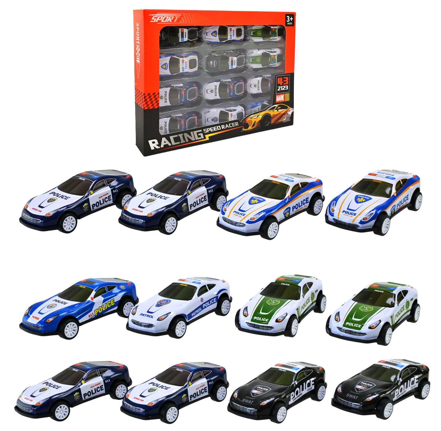 Набір машинок «Police» 24-5 , 12 шт , коробка