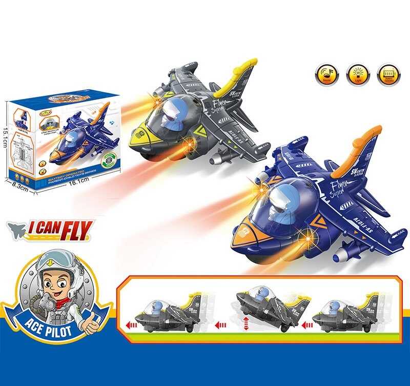 Літак 286-28 (108/2) 2 кольори, підсвічування, колесо вільного ходу, в коробці