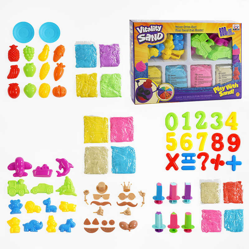 Кінетичний пісок 1902 A/C/E (24/2), 3 види , ВИДАЄТЬСЯ МІКС 800 г, 4 кольори, 16 форм, 6 екструдерів, в коробці