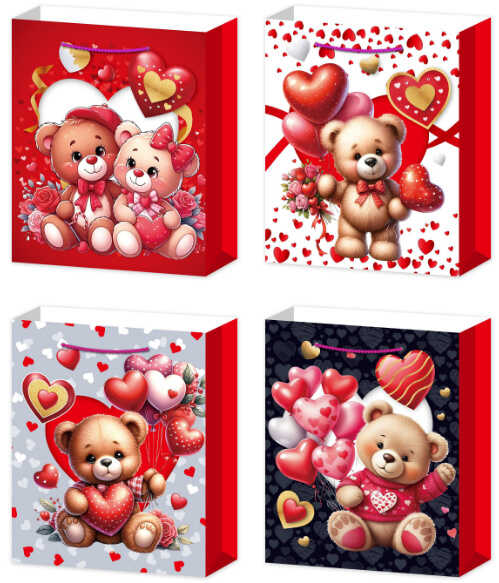 Пакет подарунковий C 75741 (720) 4 види, МАЛЕНЬКИЙ, ВИДАЄТЬСЯ МІКС ВИДІВ