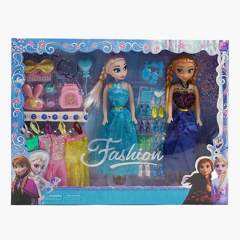 Набір ляльок 1931 C (40/2) 2 ляльки, 26 см, шарнірні суглоби, аксесуари, одяг, в коробці