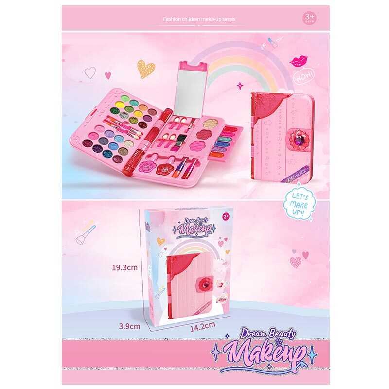 Набір косметики M 636 (48/2) тіні, глітери, помади, блиски для губ, рум’яна, лаки, пензлі, дзеркальце, в коробці