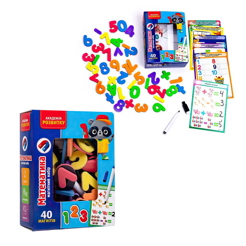 гр Магнітний набір "Математика з маркером" (укр) - VT5411-16 (12) "Vladi Toys"