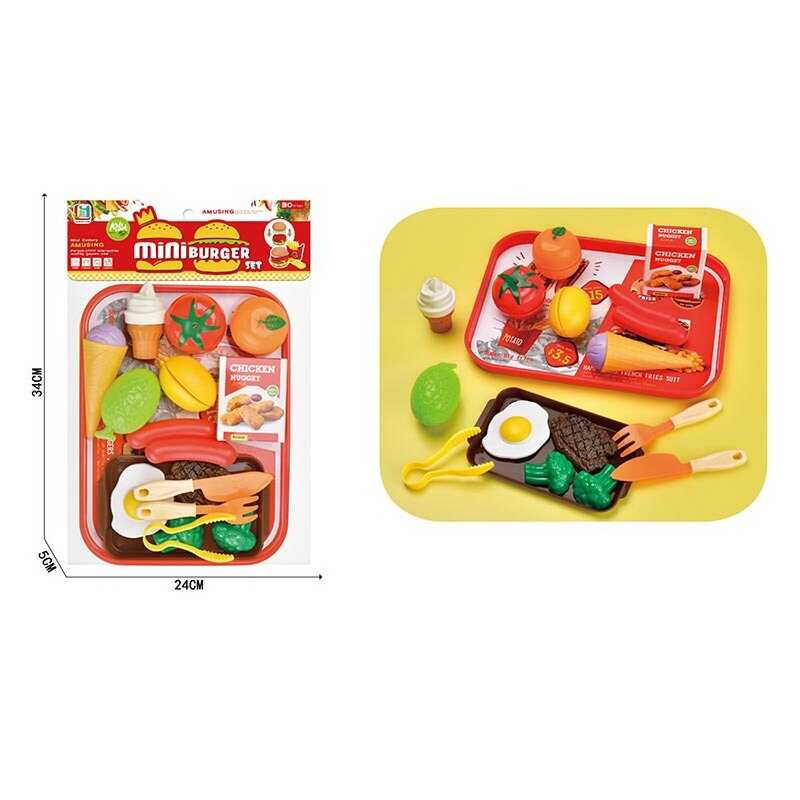 Набір продуктів 626-24 (96/2) муляжі, на липучках, столове начиння, таця, в пакеті