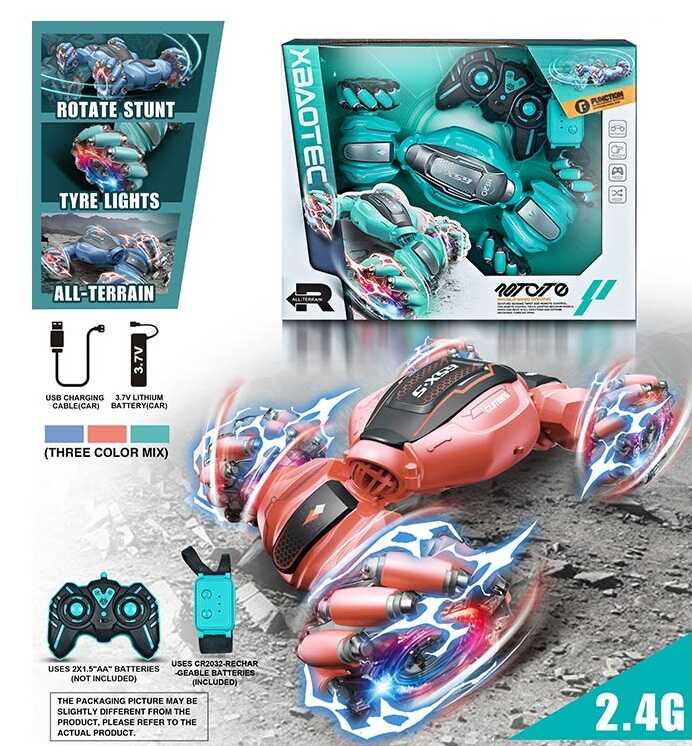 Машина на радіокеруванні XB 1101 (24) 2 кольори, пульт і браслет,  акум. 3,7 V, звук, світло, оберт на 360°, в коробці