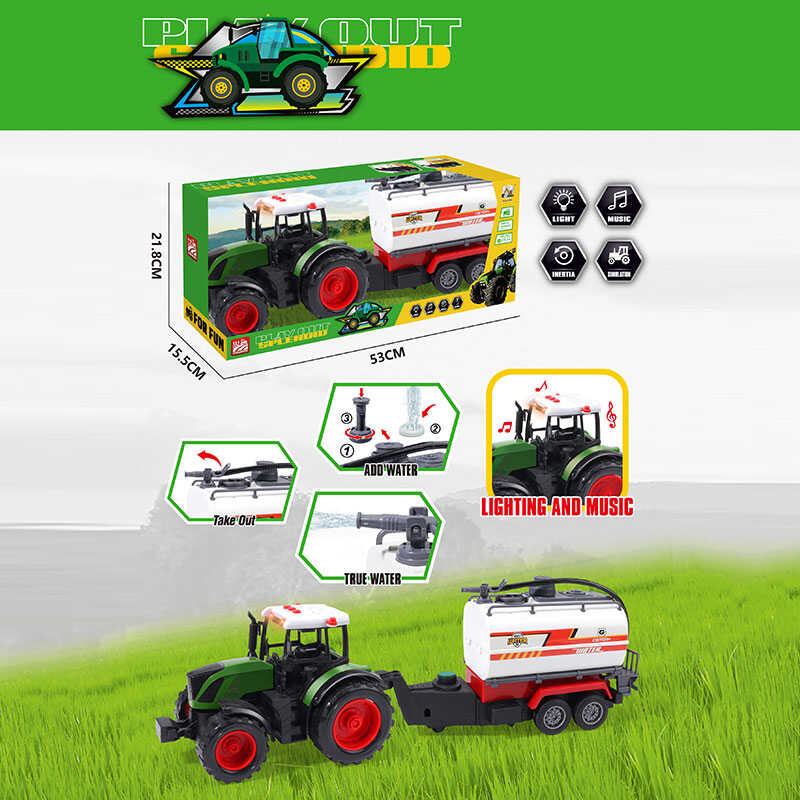 Трактор 687-146 C (18/2) довжина: 50 см, цистерна, інерція, підсвічування, звук, резервуар для води, помпова подача, капот підіймається, в коробці