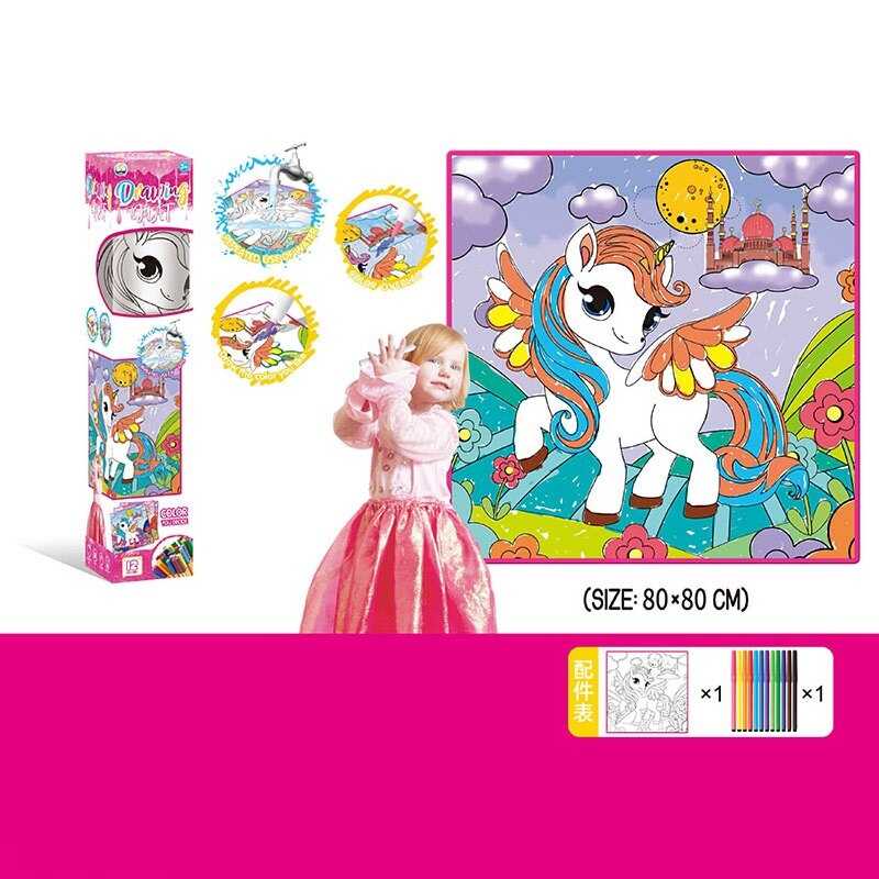 Текстильна розмальовка Z 185-8 H (120/2) розмір полотна: 80х80 см, 12 фломастерів, в коробці