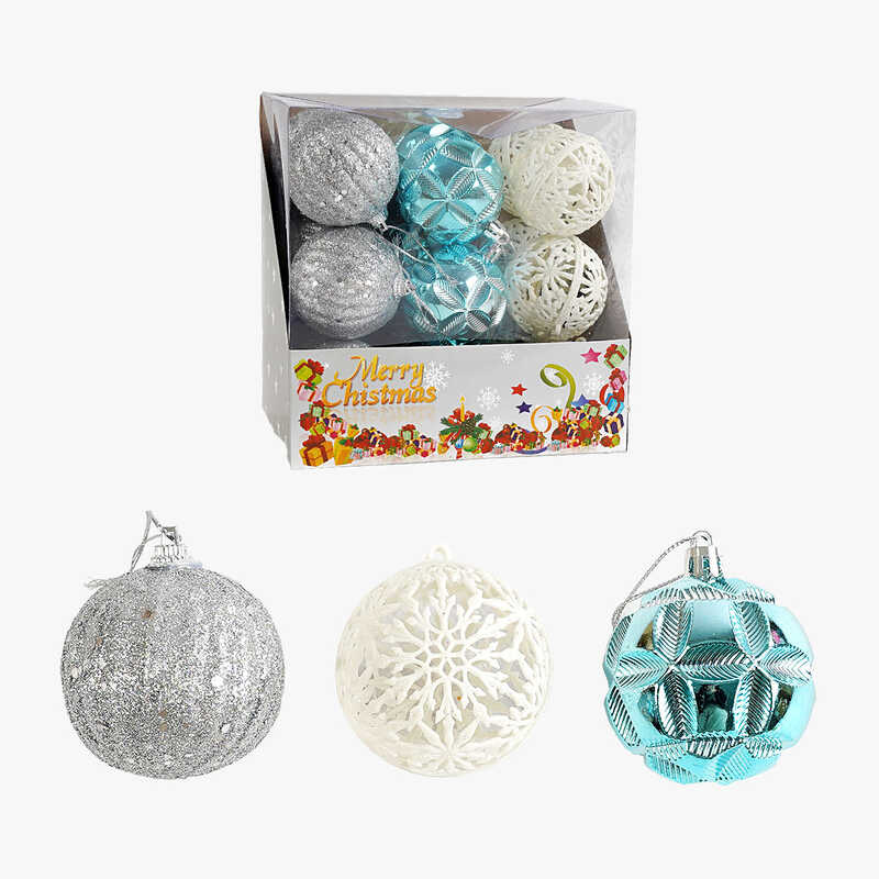 Новорічні прикраси C 67457 (36) кульки, 18 штук, діаметр 5.5см, в коробці