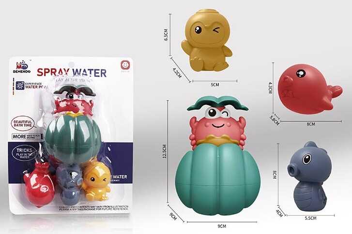 Гра для ванни 889-23 /24 (96) 4 елементи, гумові водні пищалки, на листі