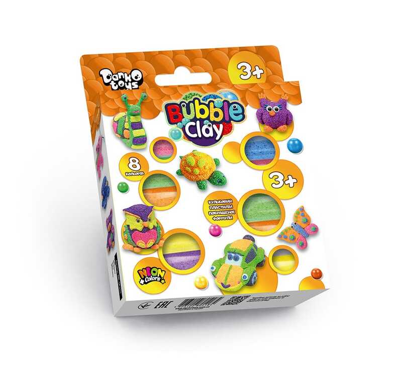 гр Пінопластовий пластилін "BUBBLE CLAY" BBC-04-01 УКР., у коробці (20) "Danko Toys"