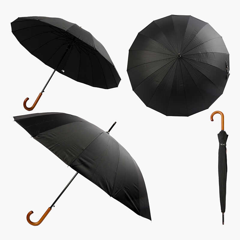 Парасолька C 68639 (48) напівавтомат, d = 115 см, довжина 95 см, 16 спиць, дерев’яна ручка, в пакеті