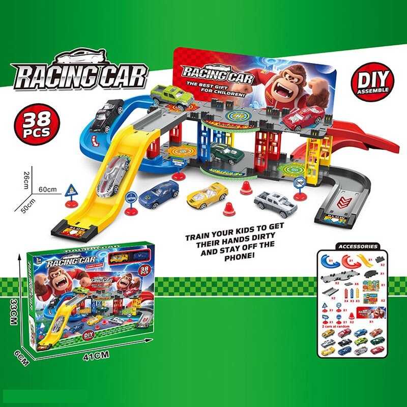 Трек 6693 A2 (48/2) 2 машинки, 2 рівні, наліпки, в коробці