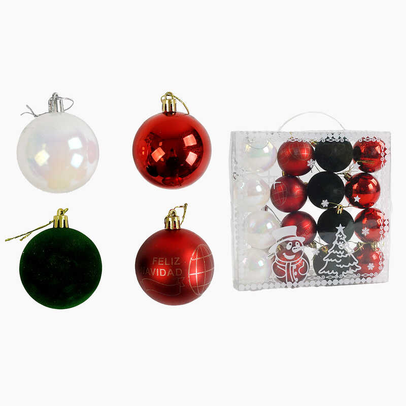 Новорічні прикраси C 67400 (60) 16 штук, кульки, D = 6 см, в слюді