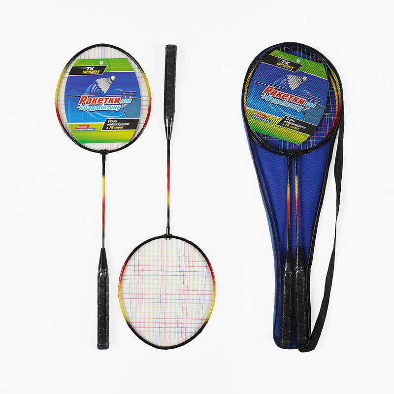 Бадмінтон C 63447 (50) "TK Sport", 2 кольори, 2 ракетки, металевий каркас, у чохлі