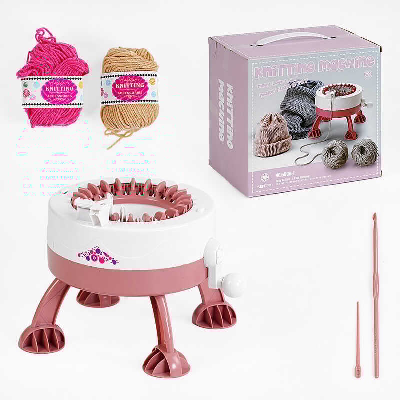 Набір для в'язання 689 B-1 (24/2) станок для в’язання, 2 мотки ниток, інструменти, в коробці