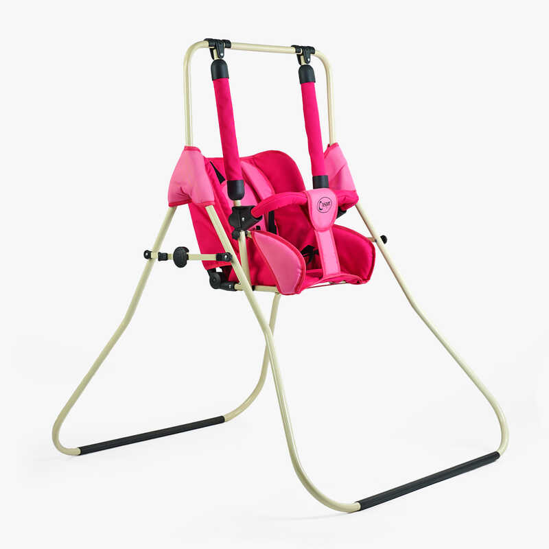 гр Гойдалка 0-м "Алінка" 25133 (1) малиново-бежевий, бежевий каркас, зміна положення спинки "сидячи/лежачи", у пакеті