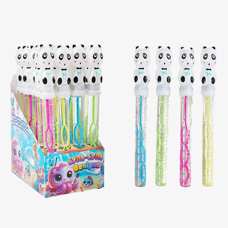 Мильні бульбашки TC 49082 (12) "WToys", ЦІНА ЗА 24 ШТУКИ В БЛОЦІ, "Панда", висота 25см, в коробці