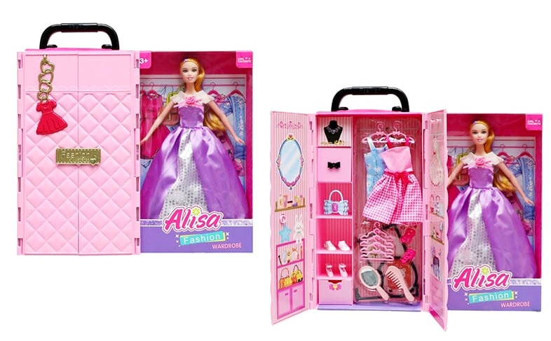 Лялька YS 2502 C , одяг , шафа, аксесуари, 2 види , в коробці