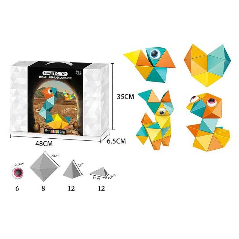 Магнітний конструктор XC-D 5 (24/4) 38 деталей, аксесуари, інструкція, в коробці