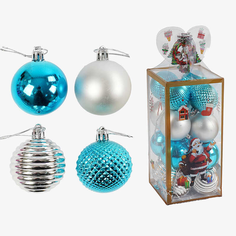 Новорічні прикраси C 67354 (72) 16 штук, кульки, D=5 см, у слюді