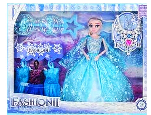Лялька «Frozen» з одягом DX 42 A, намисто, висота 26 см, шарнірні суглоби, аксесуари, одяг, в коробці