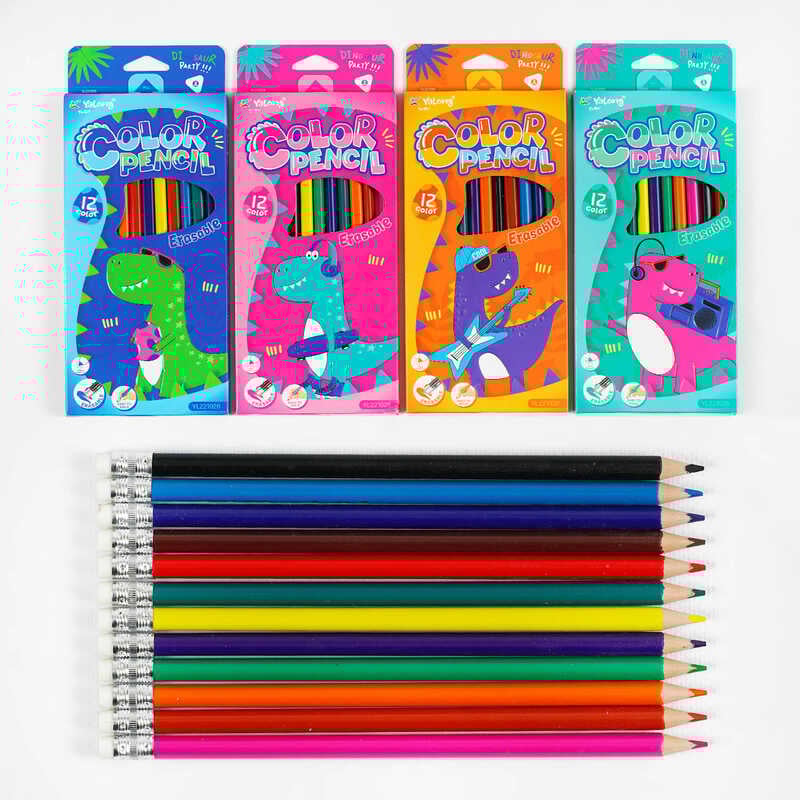 Олівці C 61989 (240) 4 види, 12 шт в упаковці, 12 кольорів, в коробці, ВИДАЄТЬСЯ ТІЛЬКИ МІКС ВИДІВ