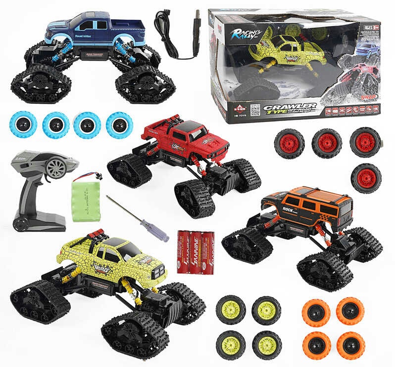 Джип на радіокеруванні HB-LD 1401 /LD 1404 , 4 кольори, акумулятор 6 V, пульт 2.4 GHz, гусеничний хід, змінні колеса, викрутка, в коробці