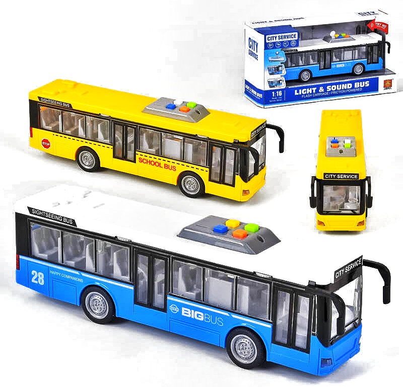 Автобус WY 910 AB , 2 види, інерція, світло, звук, в коробці