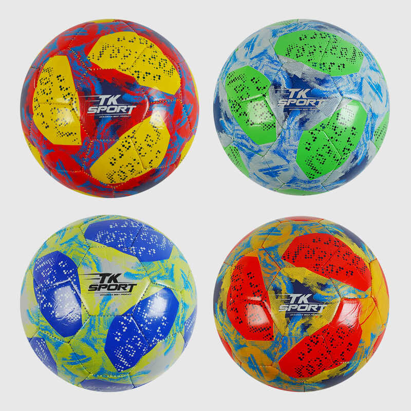 М'яч футбольний C 62393 (80) "TK Sport", 4 види, вага 300-310 грамів, гумовий балон, матеріал PVC, розмір №5, ВИДАЄТЬСЯ МІКС