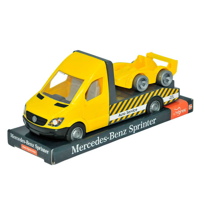 гр Автомобіль "Mercedes-Benz Sprinter" евакуатор (жовтий) 39711 (6) "Tigres", у плівці