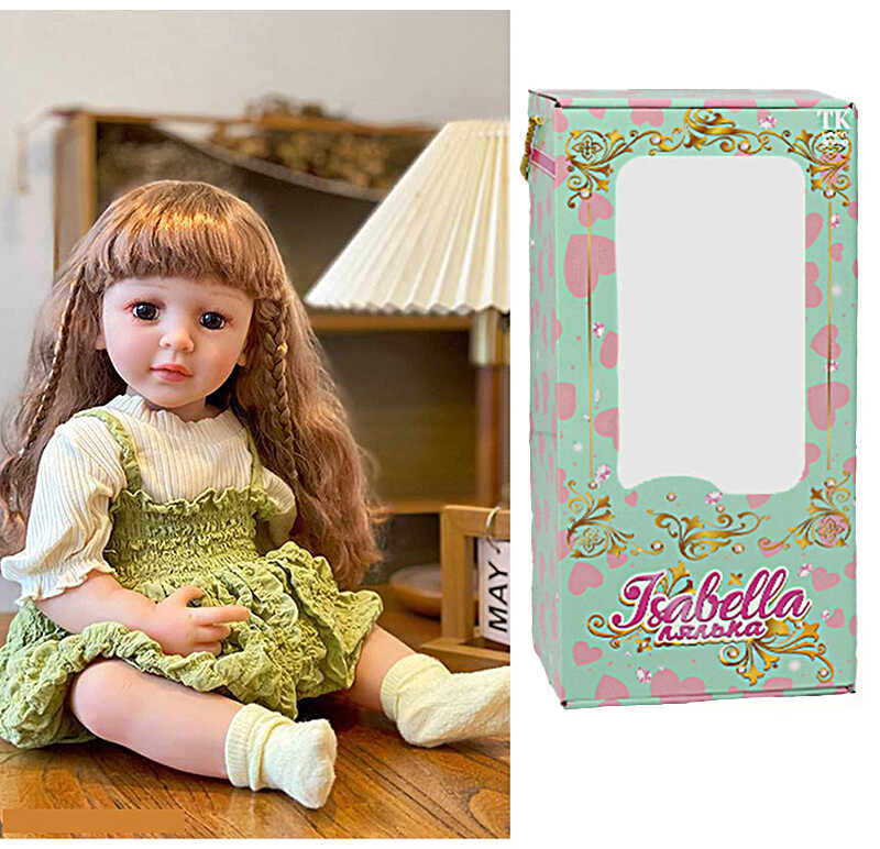 Лялька QM 100 (12) "TK Group", висота: 50 см, гумова, імітація скляних очей, пустушка, пляшечка, памперс, шкарпетки, в коробці