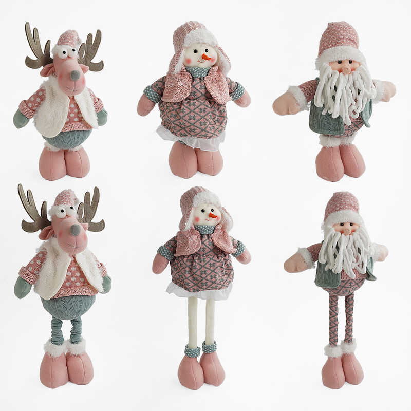 Новорічна декоративна іграшка D 35043 (36) 3 види, мін. висота - 40 см, макс. висота - 64 см, телескопічні ноги, ВИДАЄТЬСЯ ТІЛЬКИ МІКС ВИДІВ, у пакеті