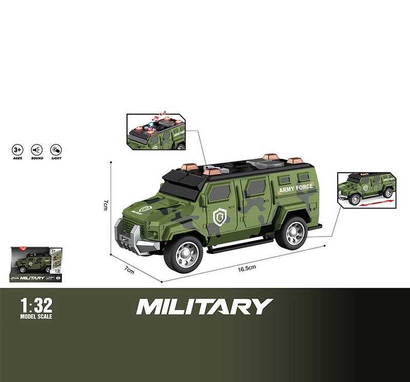 Джип WY 1133 C (96) інерція, світло, звук, масштаб 1:32, гумові колеса, в коробці