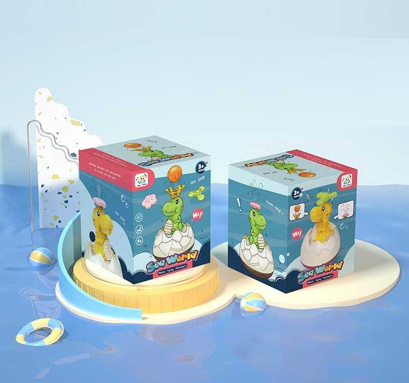 Гра для ванни HN 1869-1 (60) “Динозаврик”, вбудований акумулятор, USB-кабель, змінні насадки, кулька, в коробці