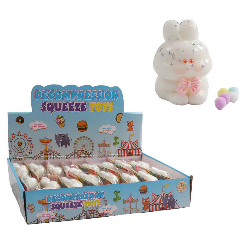 Гра антистрес C 71364 (24) ЦІНА ЗА 16 ШТУК В БЛОЦІ, “Зайчик”, м’які кульки, блискітки, в коробці