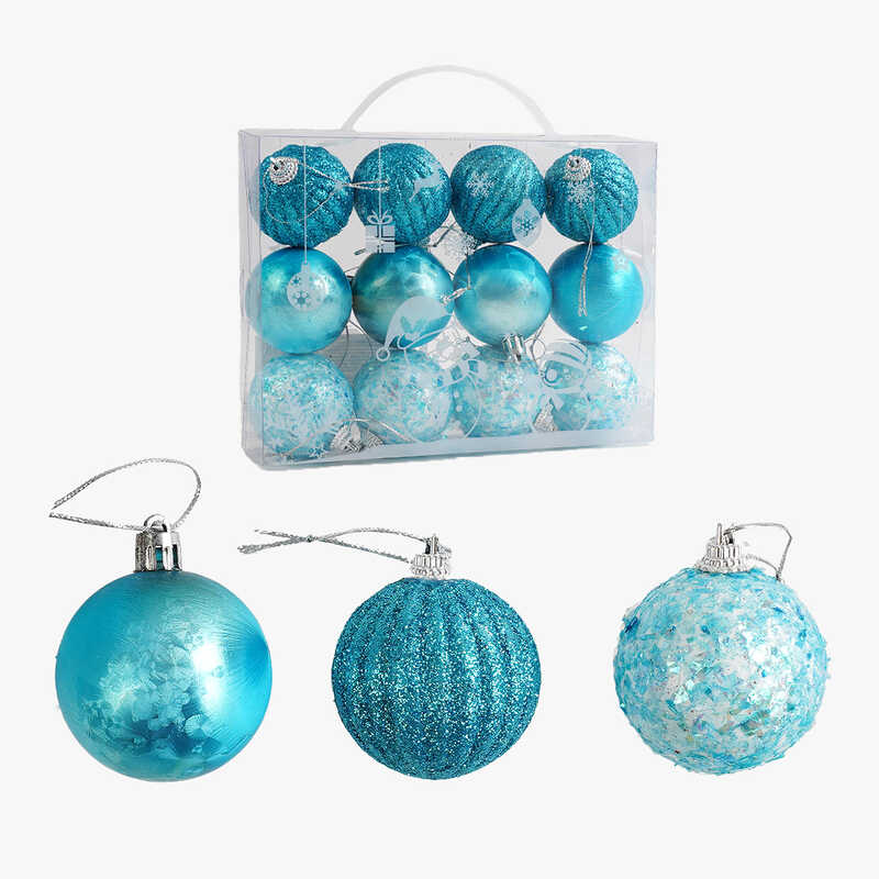 Новорічні прикраси C 67298 (120) 12 штук, кульки, D = 4,5 см, у слюді