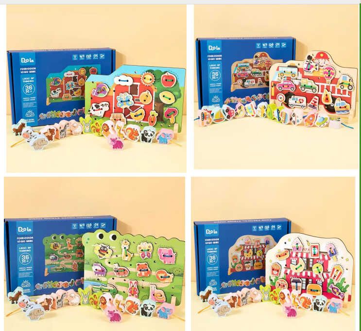 Шнурівка дерев'яна C 68833 (48) ігрова панель, фігурні елементи, мотузки, в коробці, ВИДАЄТЬСЯ МІКС ВИДІВ