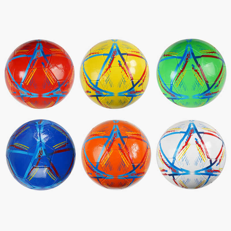 М`яч футбольний C 70164 (100) 6 кольорів, розмір №5, матеріал PVC, 260-270 грамів, гумовий балон, ВИДАЄТЬСЯ ТІЛЬКИ МІКС ВИДІВ