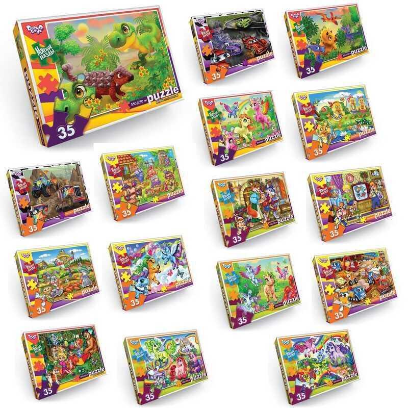 гр Пазли 35 ел. м'які S35-10-01 02 03...16 (16) ВИДАЄТЬСЯ ТІЛЬКИ МІКС ВИДІВ, "Danko Toys"