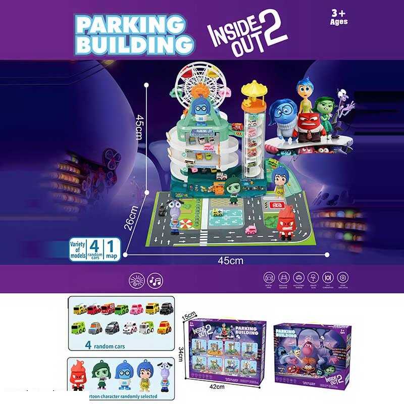 Трек 2023-33 (12) 3 рівні, 4 машинки, 2 герої, підсвічування, мелодія, автоматичний підіймач, в коробці