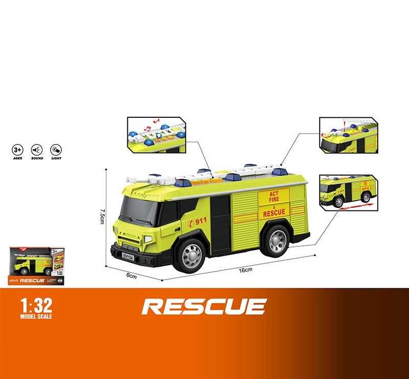 Спецтехніка WY 1134 B (96) світло, звук, масштаб 1:32, інерція, гумові колеса, в коробці