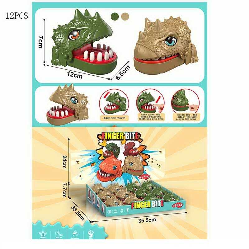 Набір зубастиків X 023-93 C (24) ЦІНА ЗА 12 ШТУК В БЛОЦІ, "Динозавр", механічний, в коробці